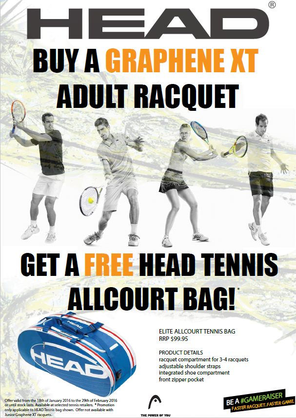 FREE Head Racquet bag with Graphene XT* purchase