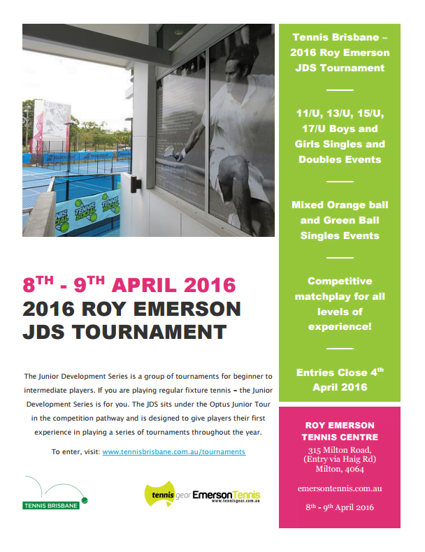 Roy Emerson JDS Tournament 2016