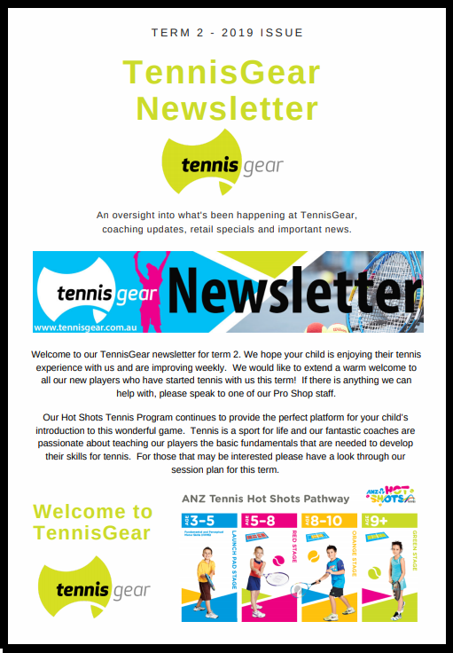 Term 2 Junior TennisGear Newsletter